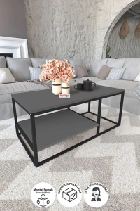 Metal Orta Sehpa 2 Raflı Orta Sehpa Dekoratif Sehpa